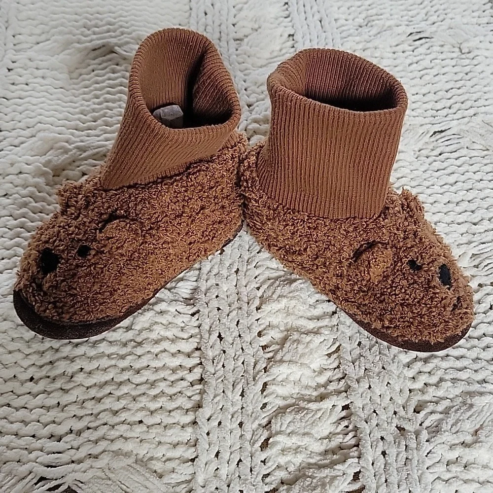 Gap‎ Baby Gap Vintage Teddy Bear Toddler Size 6 Slippers Boy Or Girl